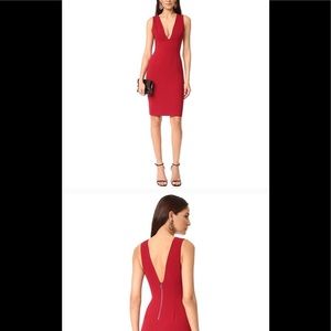 Alice & Olivia plunging red dress